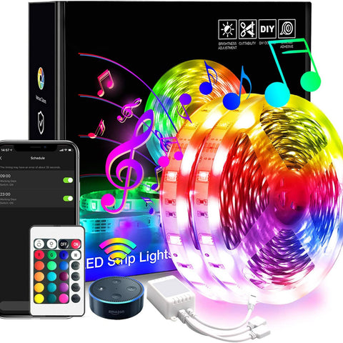 RawGear© LED Strips Lights Bluetooth Luces Led RGB 2835 Waterproof Tape Diode  10M DC 12V Remote Control+Adapter